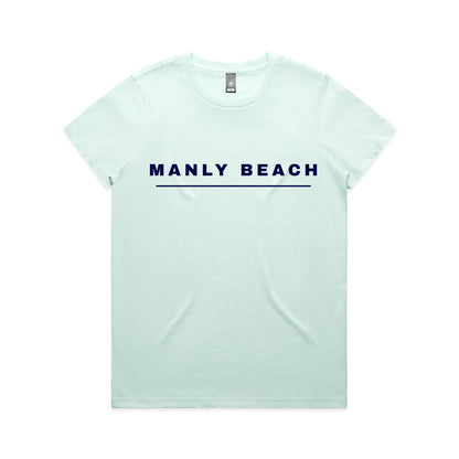 Lost Manly custom logo Manly Beach edition AS Colour Women's Maple Tee - Lost Manly Shop