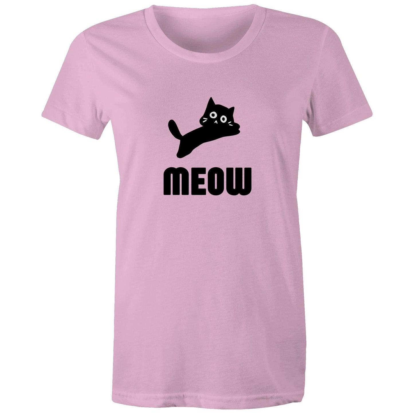 Women's Maple Tee Meow Print 