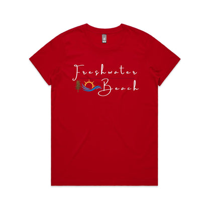 Lost Manly custom logo Manly Beach edition AS Colour Women's Maple Tee - Lost Manly Shop