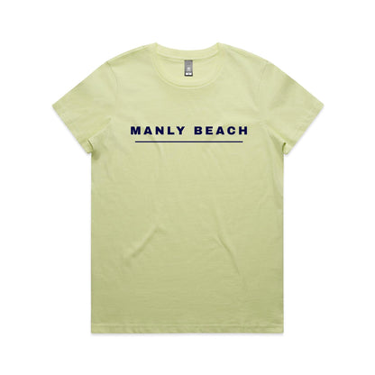 Lost Manly custom logo Manly Beach edition AS Colour Women's Maple Tee - Lost Manly Shop