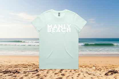Lost Manly custom logo Manly Beach edition AS Colour Women's Maple Tee - Lost Manly Shop