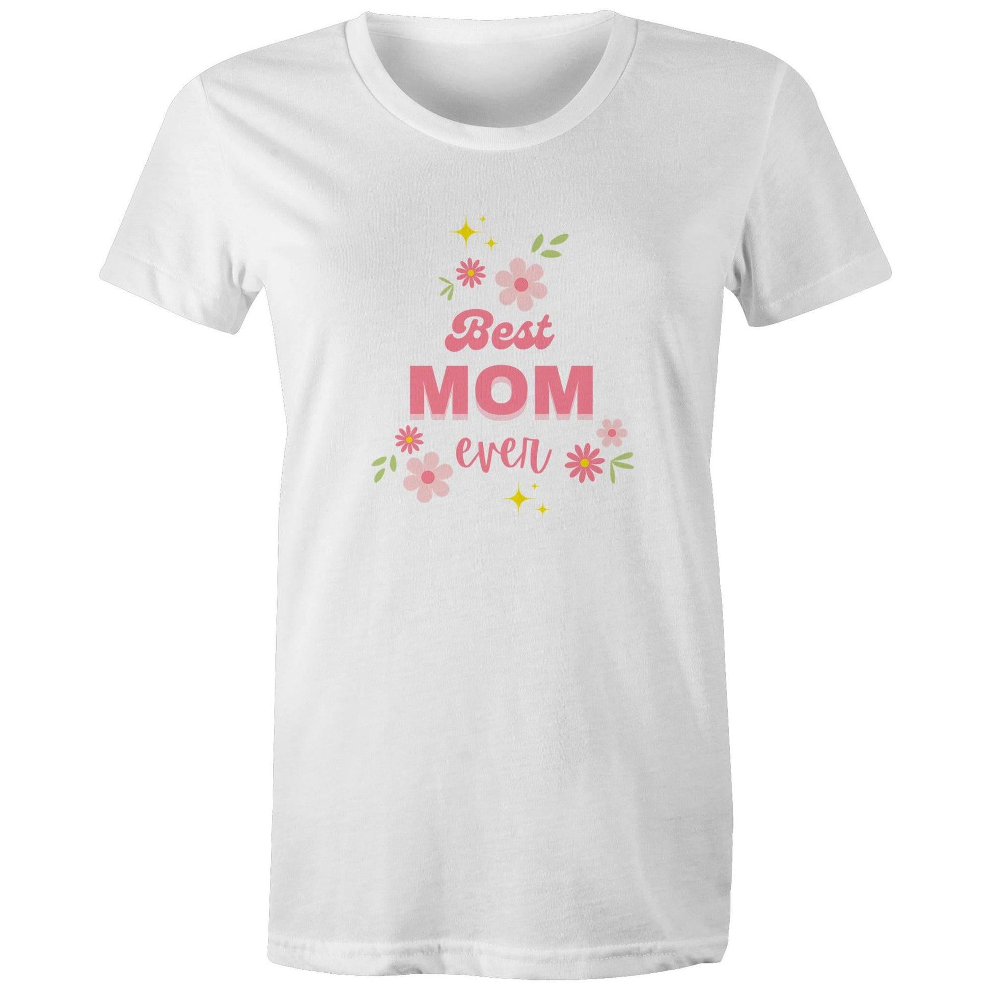 Women's Maple Tee Best Mom Ever Print 