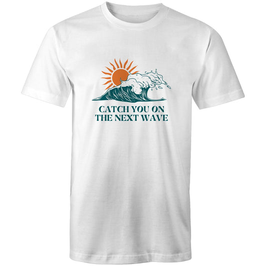 Mens T-Shirt Catch you on the next wave custom logo 