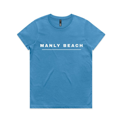 Lost Manly custom logo Manly Beach edition AS Colour Women's Maple Tee (vibrant colours) - Lost Manly Shop
