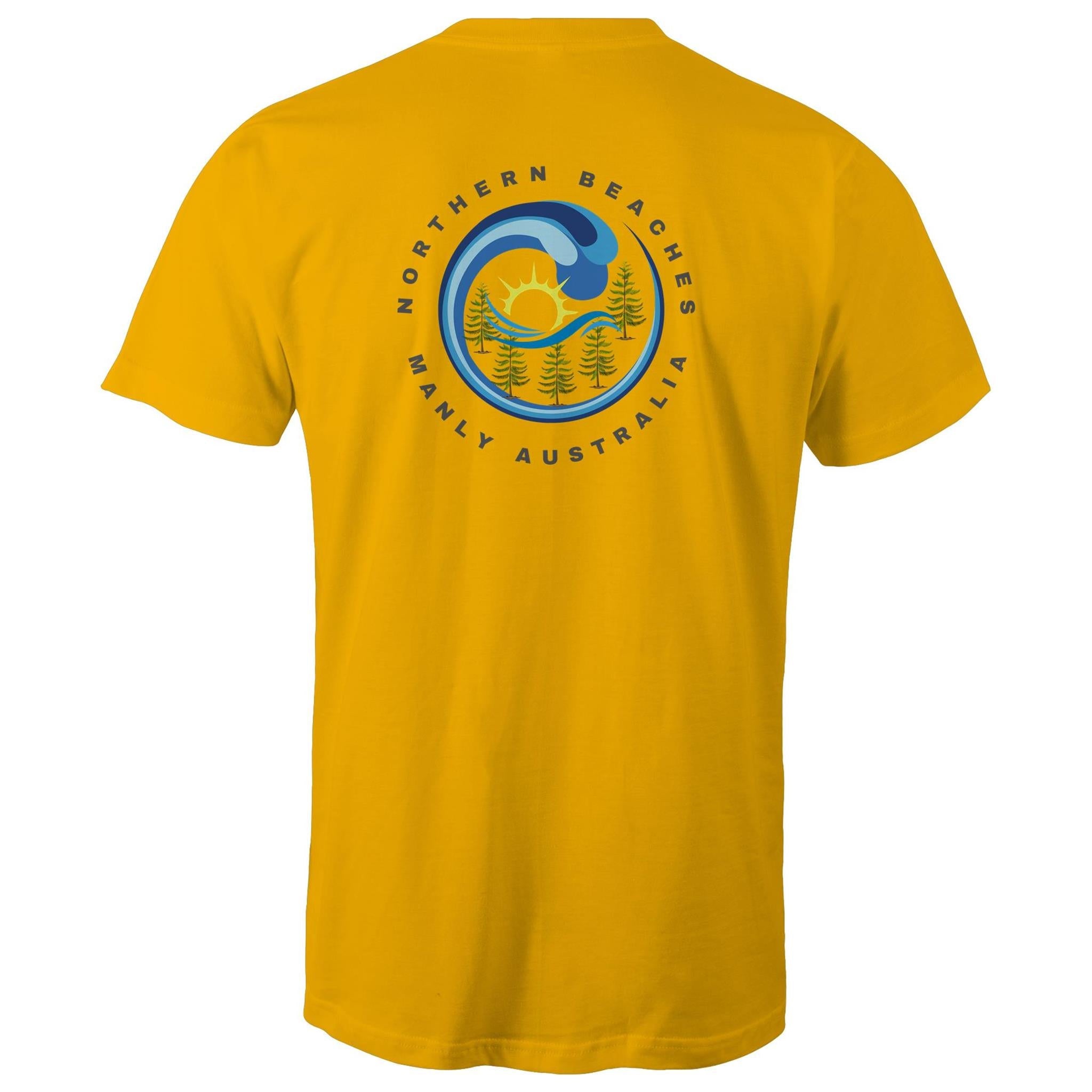 Northern Beaches Manly Australia front and back logo on AS Colour Staple Cotton Adult T-Shirt Ogo Merch