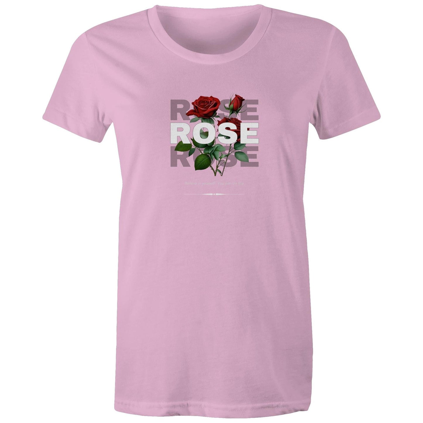 Women's Maple Tee Rose custom logo 