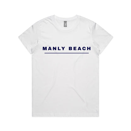 Lost Manly custom logo Manly Beach edition AS Colour Women's Maple Tee - Lost Manly Shop