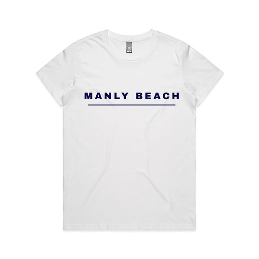 Lost Manly custom logo Manly Beach edition AS Colour Women's Maple Tee - Lost Manly Shop