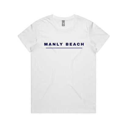 Lost Manly custom logo Manly Beach edition AS Colour Women's Maple Tee - Lost Manly Shop