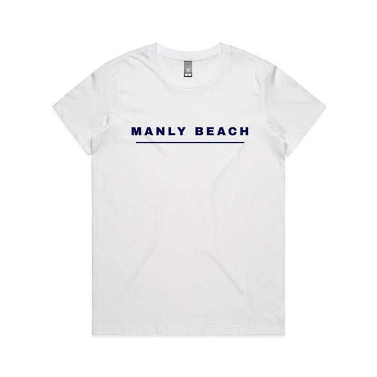 Lost Manly custom logo Manly Beach edition AS Colour Women's Maple Tee - Lost Manly Shop