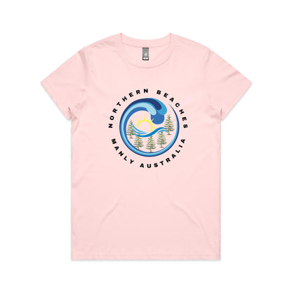 Lost Manly Custom Logo Northern Beaches Manly Australia Edition AS Colour Women's Maple Tee - Lost Manly Shop