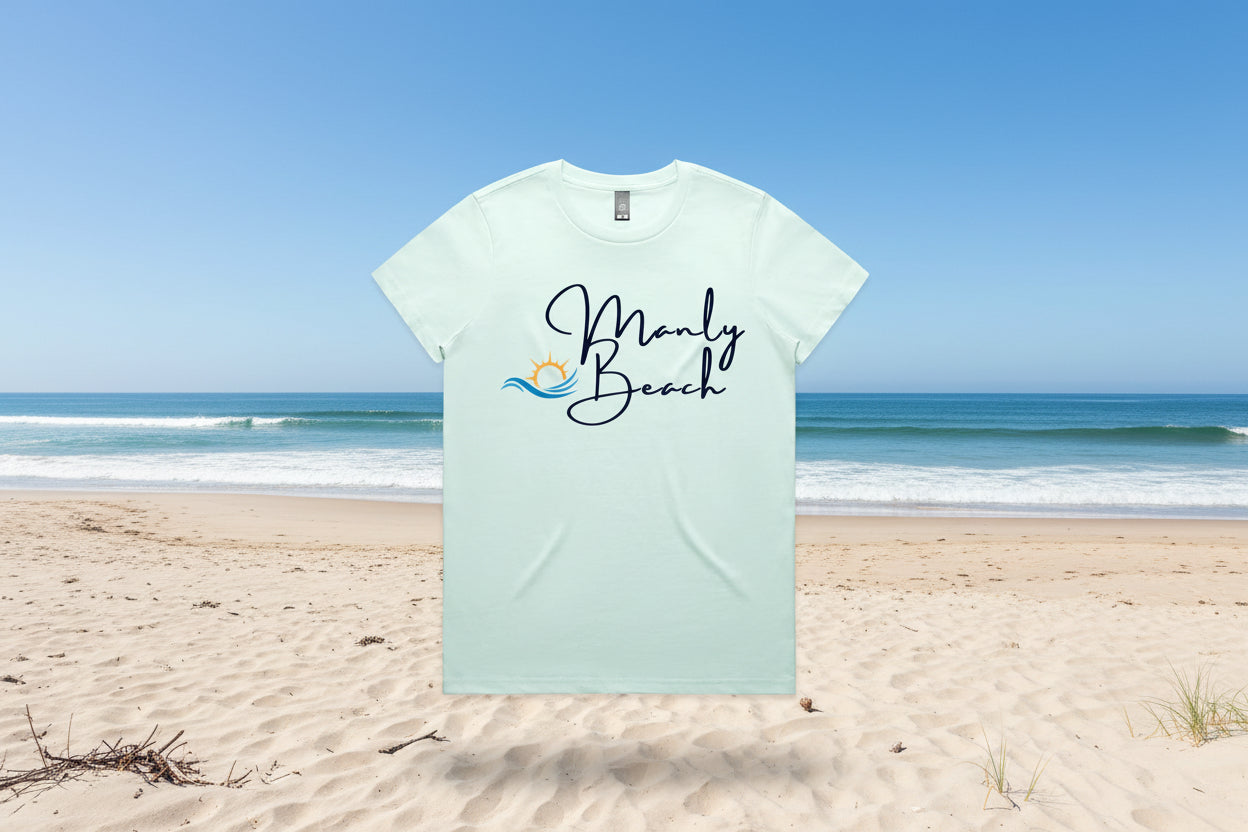 Lost Manly Custom Manly Beach Logo Limited Edition AS Colour Women's Maple Tee - Lost Manly Shop
