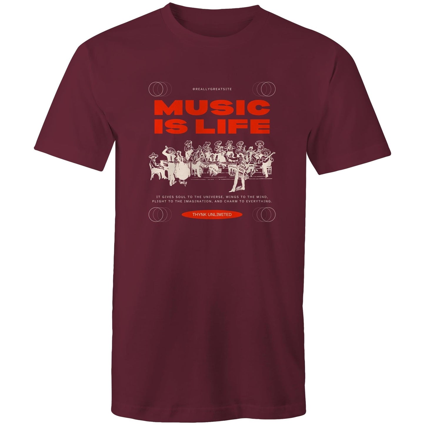 Mens T-Shirt Music is Life 