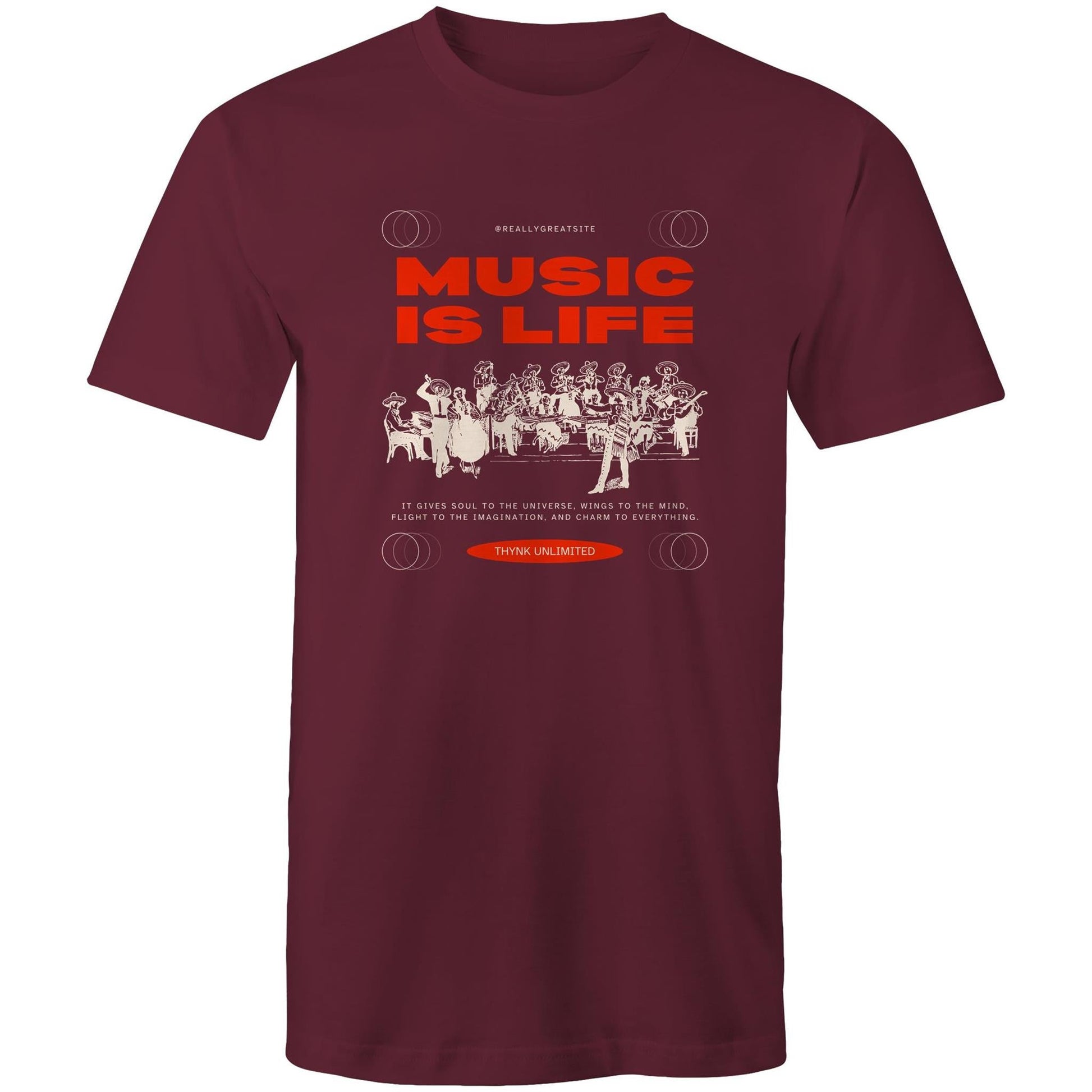 Mens T-Shirt Music is Life 