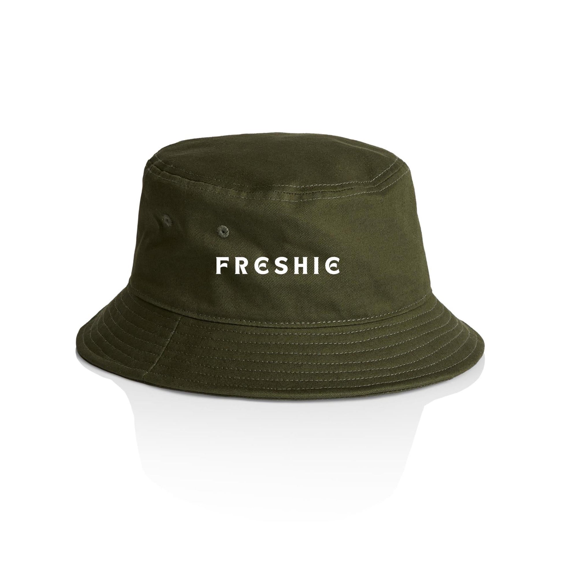AS Colour Bucket Hat FRESHIE custom logo white font 