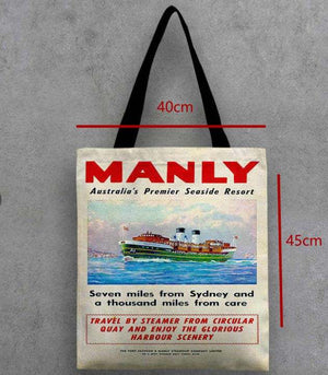 Canvas Tote Bag Black Strap 