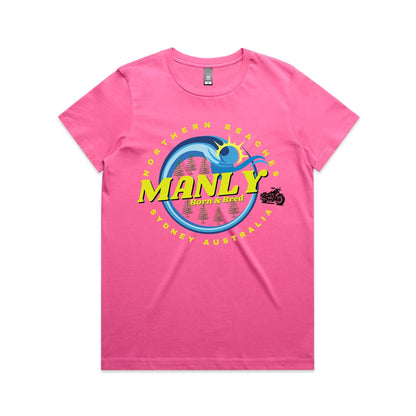 Lost Manly custom logo Manly Born & Bred edition AS Colour Women's Maple Tee - Lost Manly Shop