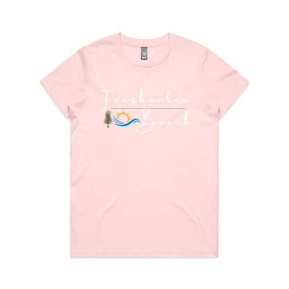 Lost Manly custom logo Manly Beach edition AS Colour Women's Maple Tee - Lost Manly Shop