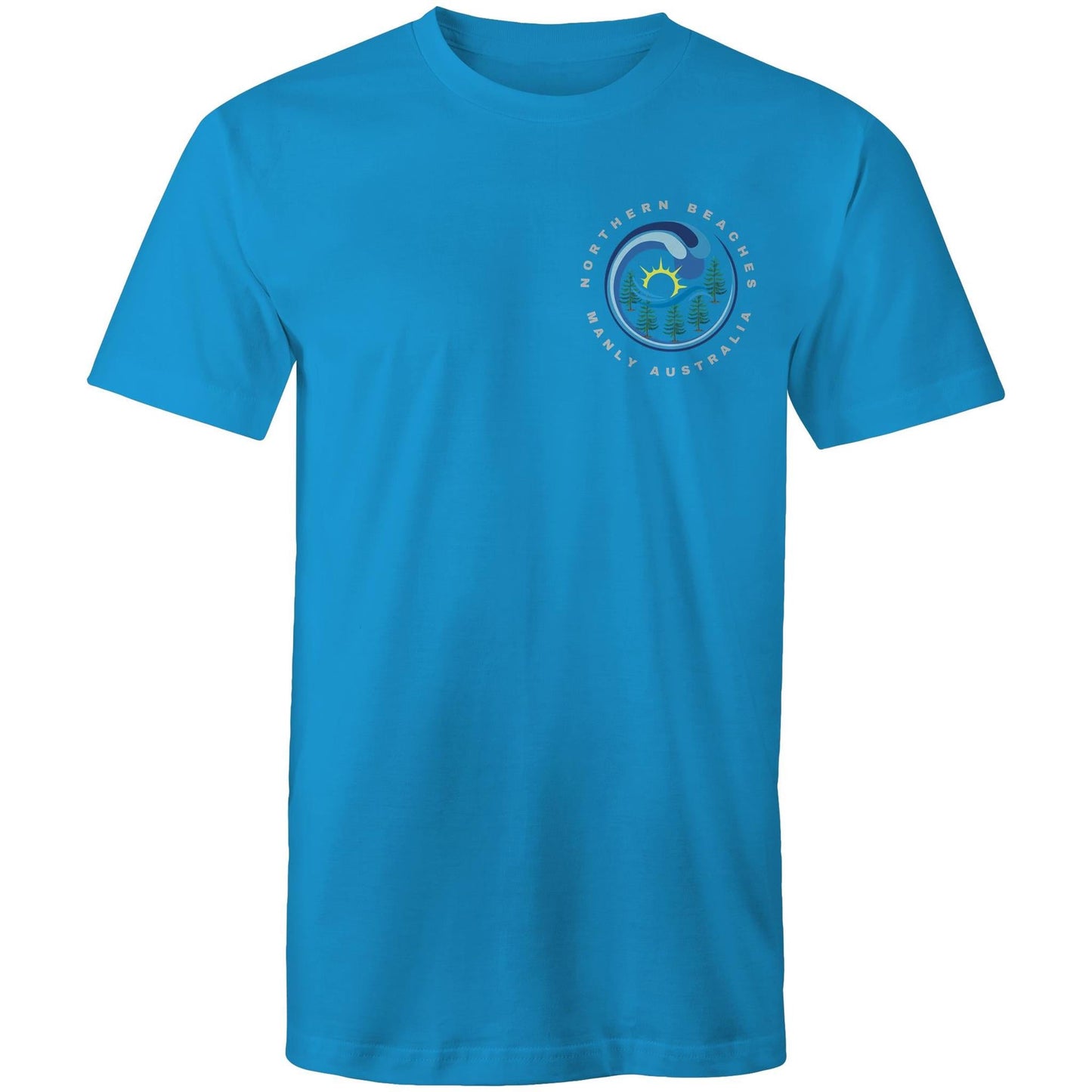 Northern Beaches Manly Australia small front logo silver font AS Colour Staple - Adult T-Shirt - Lost Manly Shop