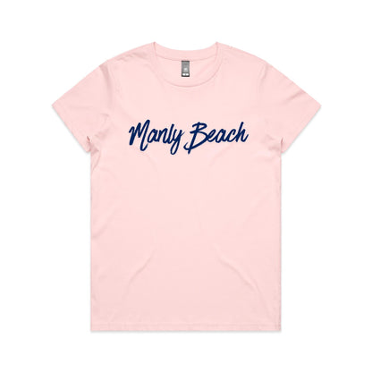 Lost Manly custom logo Manly Beach edition AS Colour Women's Maple Tee - Lost Manly Shop