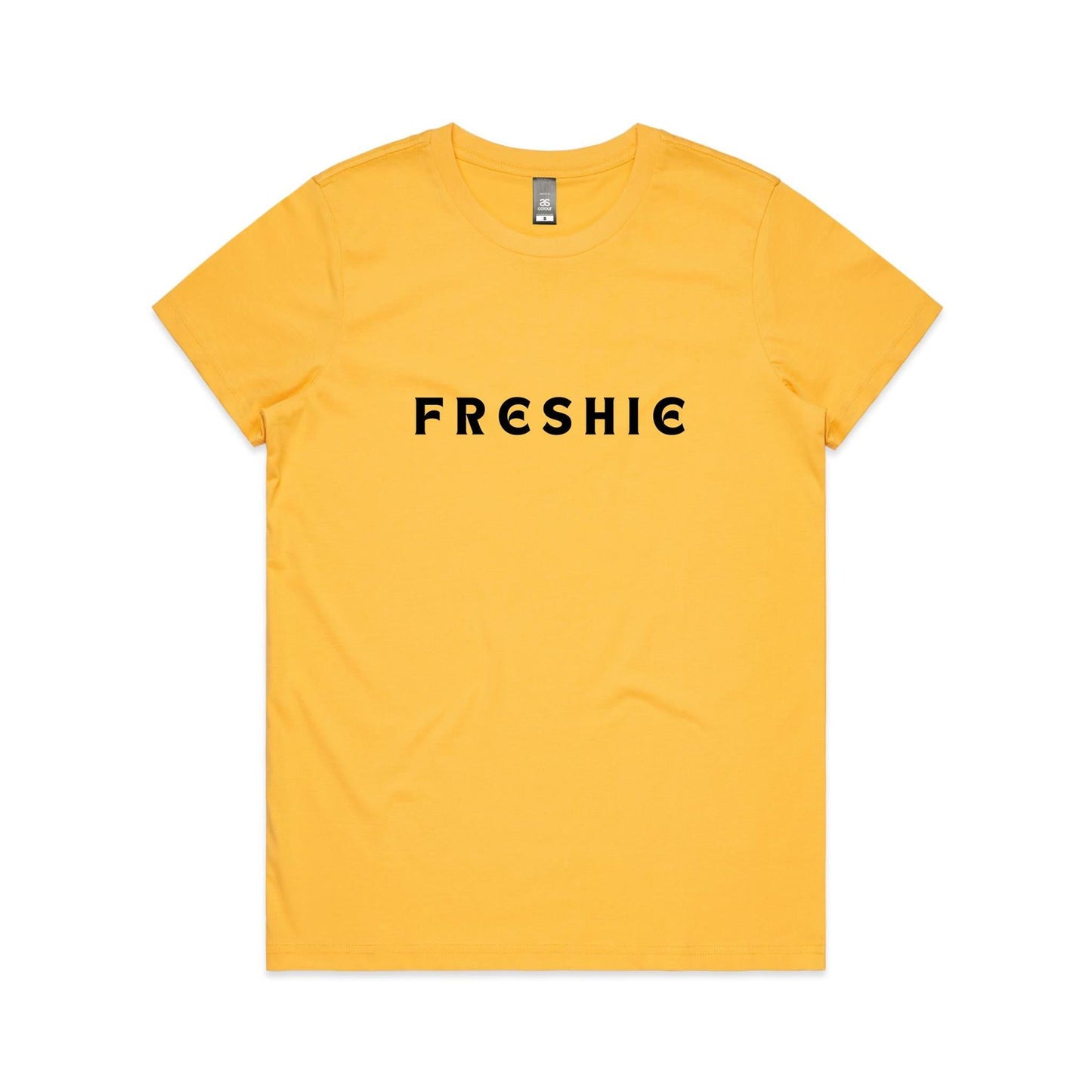 AS Colour Women's Maple Tee Freshie custom logo black font 