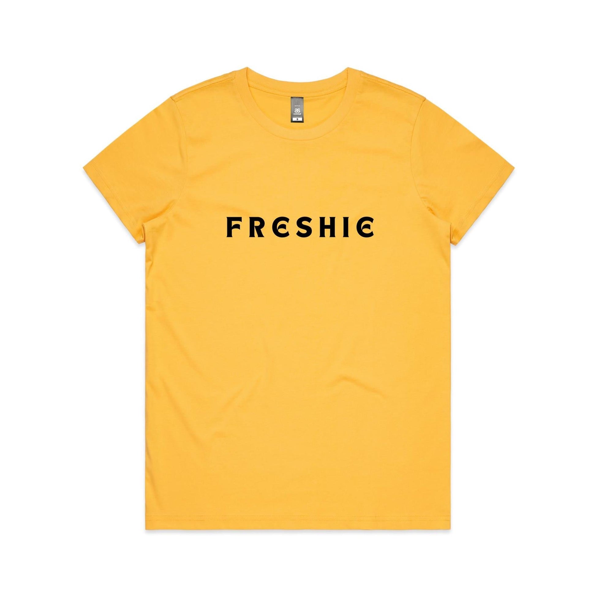 AS Colour Women's Maple Tee Freshie custom logo black font 