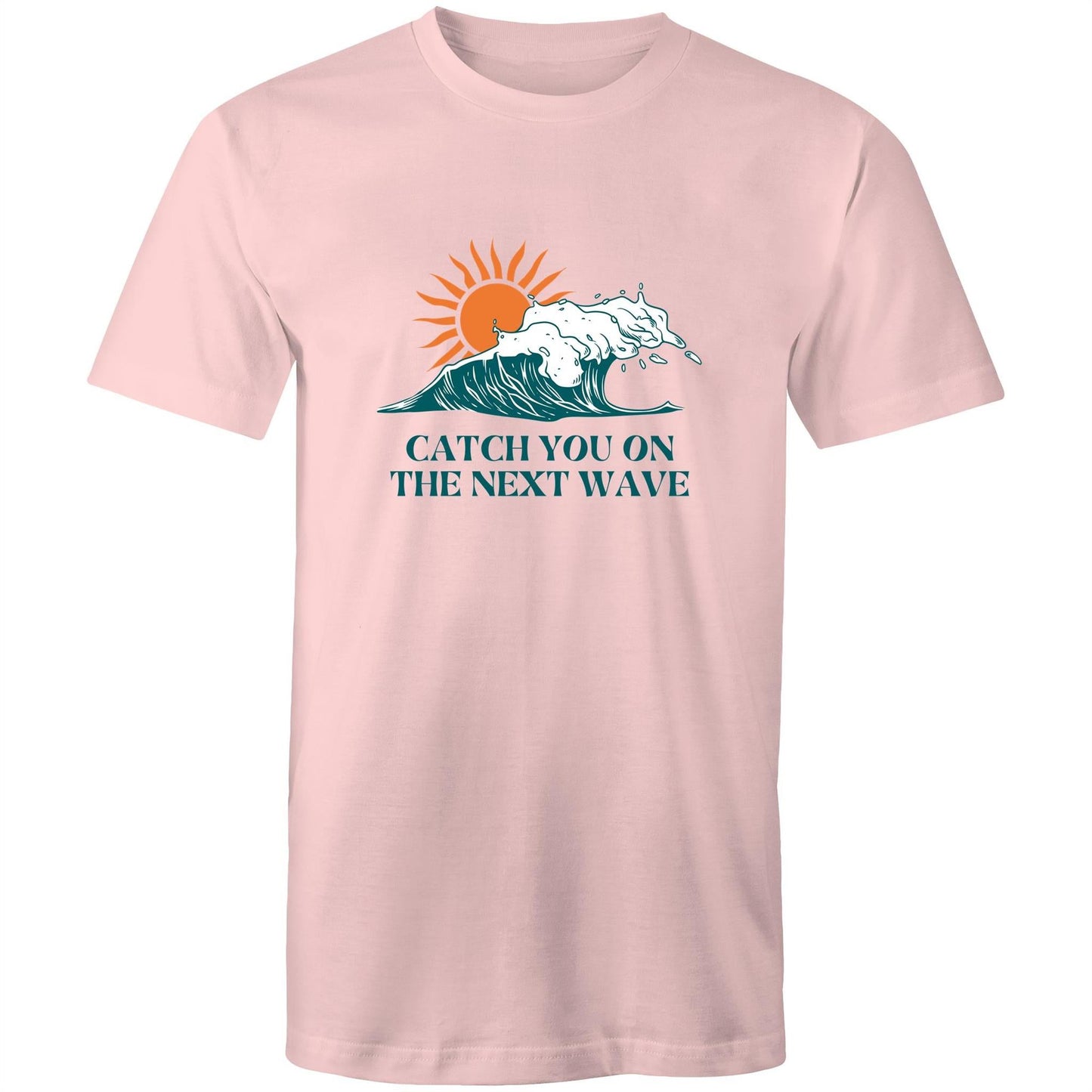 Mens T-Shirt Catch you on the next wave custom logo 