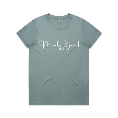 Lost Manly custom logo Manly Beach edition AS Colour Women's Maple Tee - Lost Manly Shop