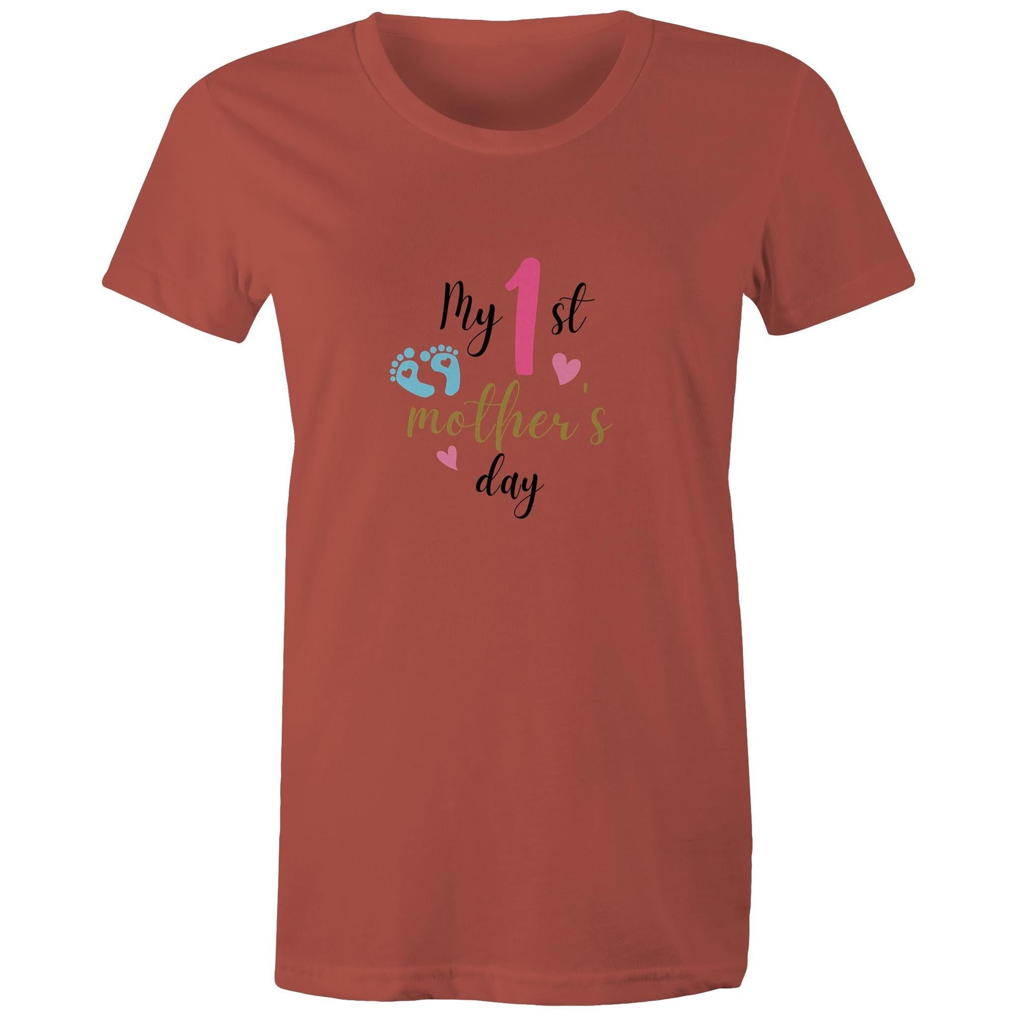 Women's Maple Tee My 1st Mother's Day 
