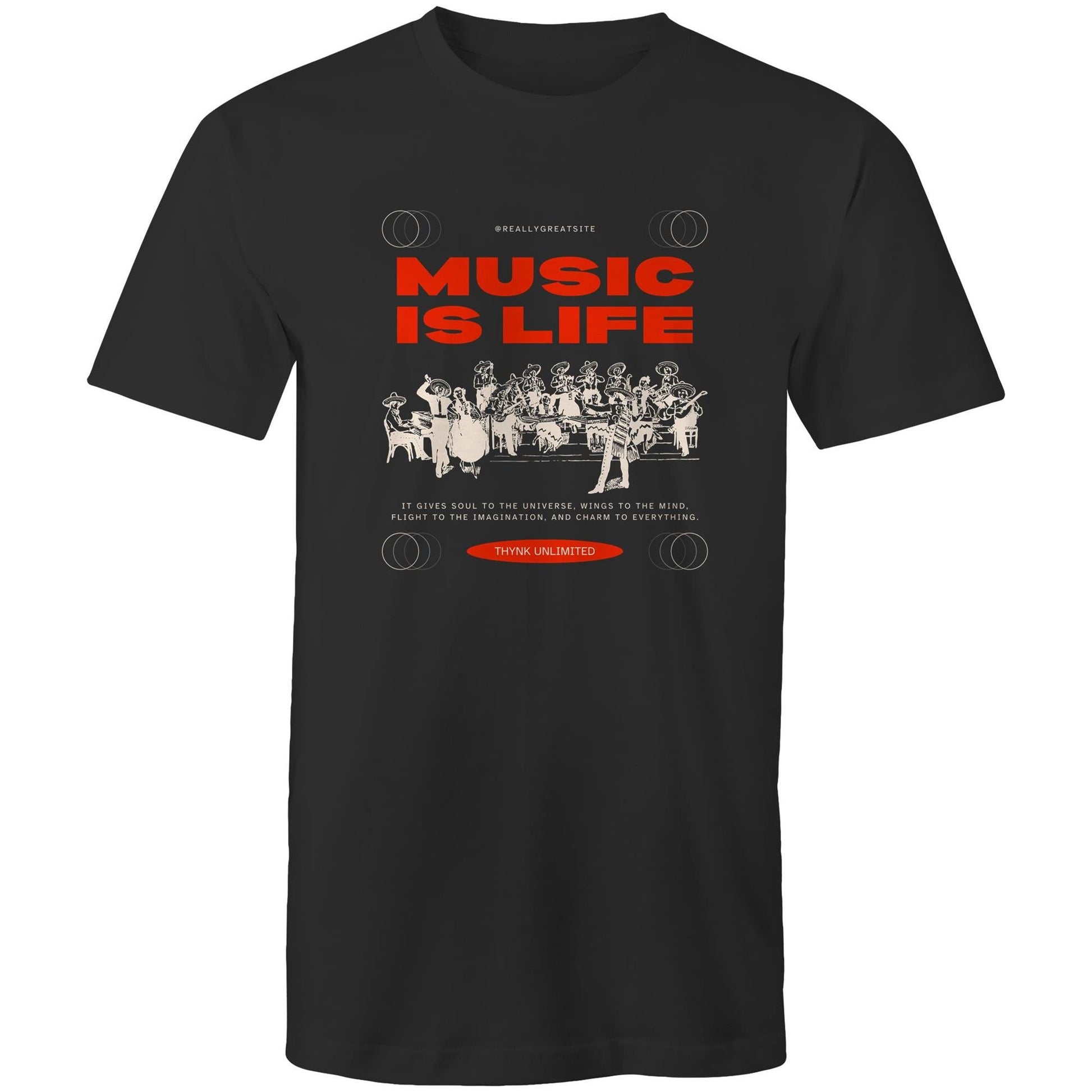 Mens T-Shirt Music is Life 