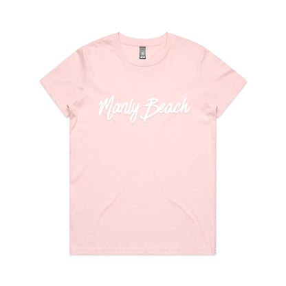 Lost Manly custom logo Manly Beach edition AS Colour Women's Maple Tee - Lost Manly Shop