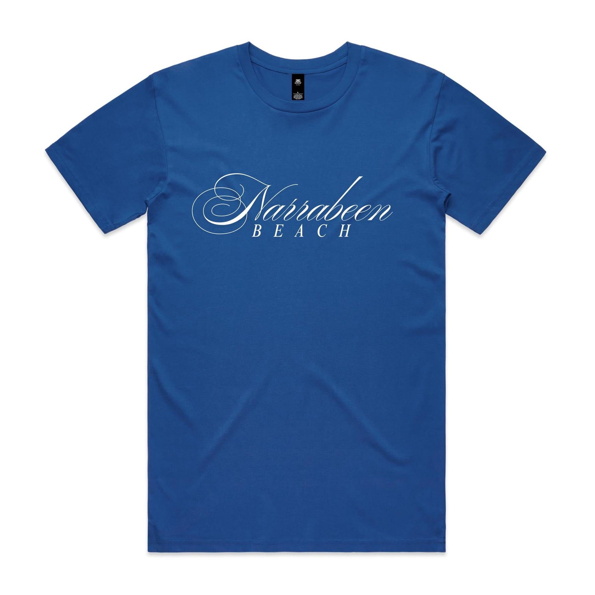 AS Colour Staple Tee Narrabeen Beach custom logo white font 