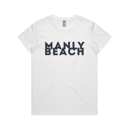 Lost Manly custom logo Manly Beach edition AS Colour Women's Maple Tee - Lost Manly Shop