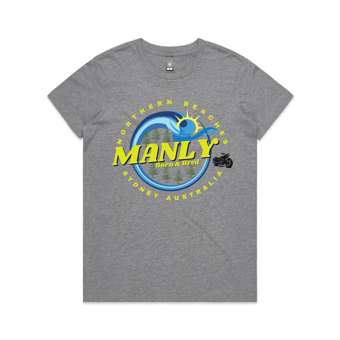 Lost Manly custom logo Manly Born & Bred edition AS Colour Women's Maple Tee - Lost Manly Shop