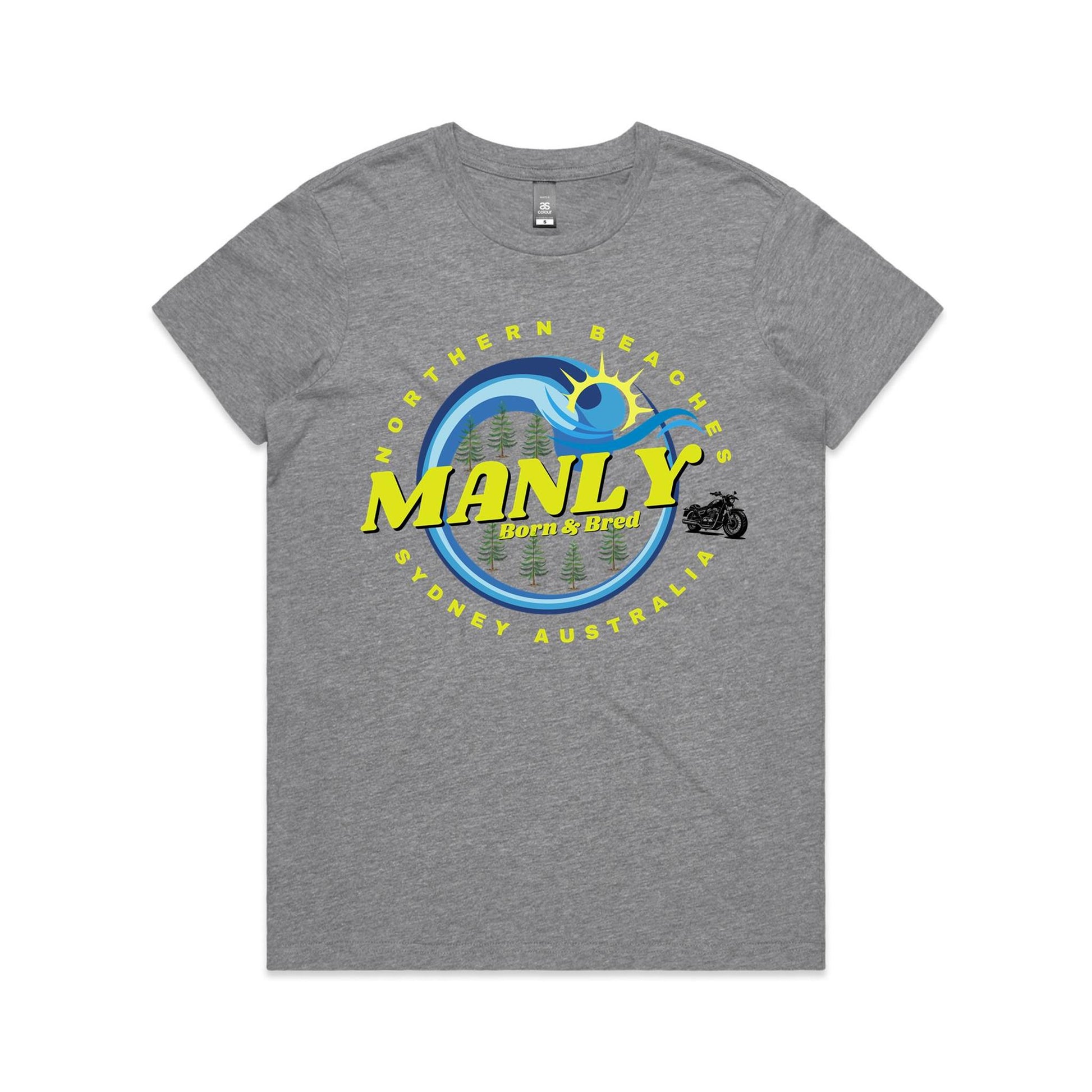 Lost Manly custom logo Manly Born & Bred edition AS Colour Women's Maple Tee - Lost Manly Shop