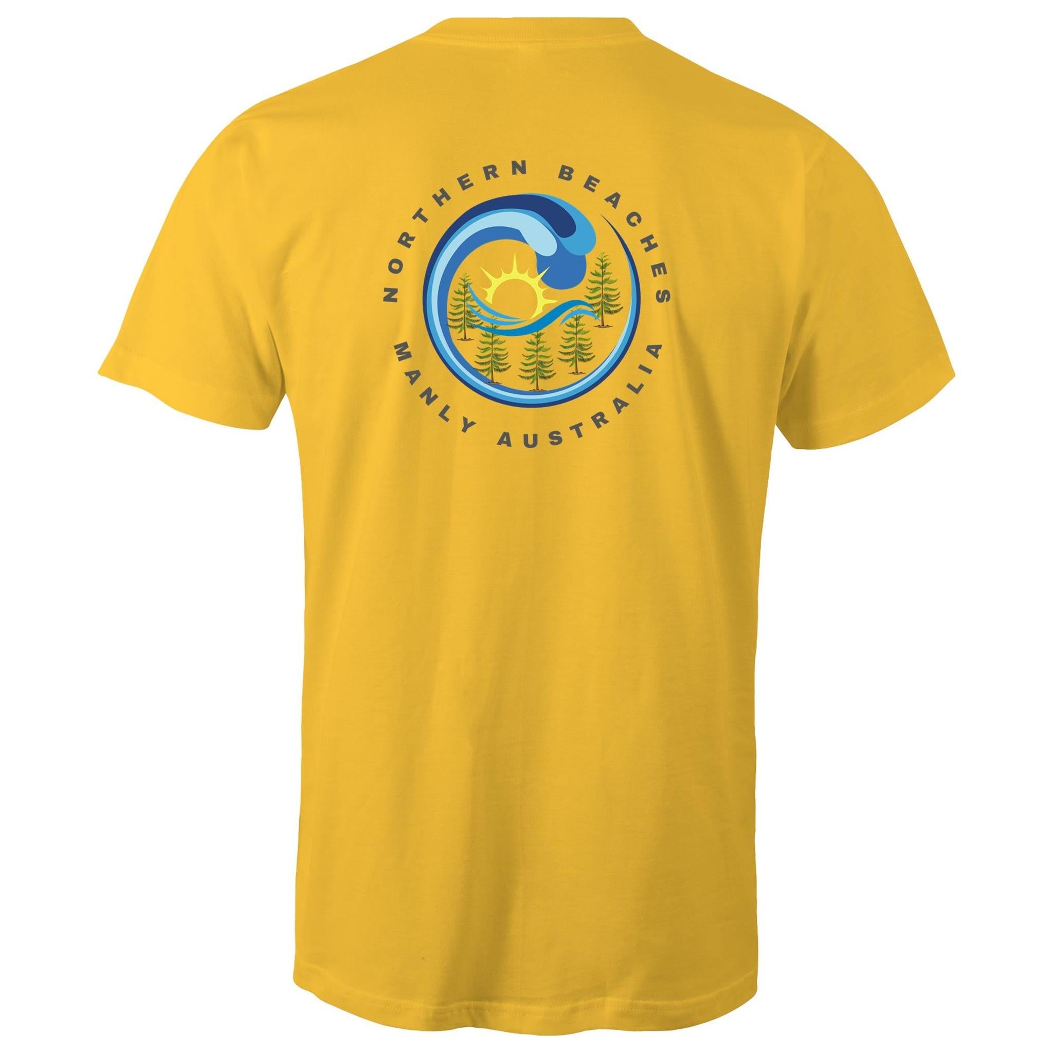 Northern Beaches Manly Australia front and back logo on AS Colour Staple Cotton Adult T-Shirt Ogo Merch
