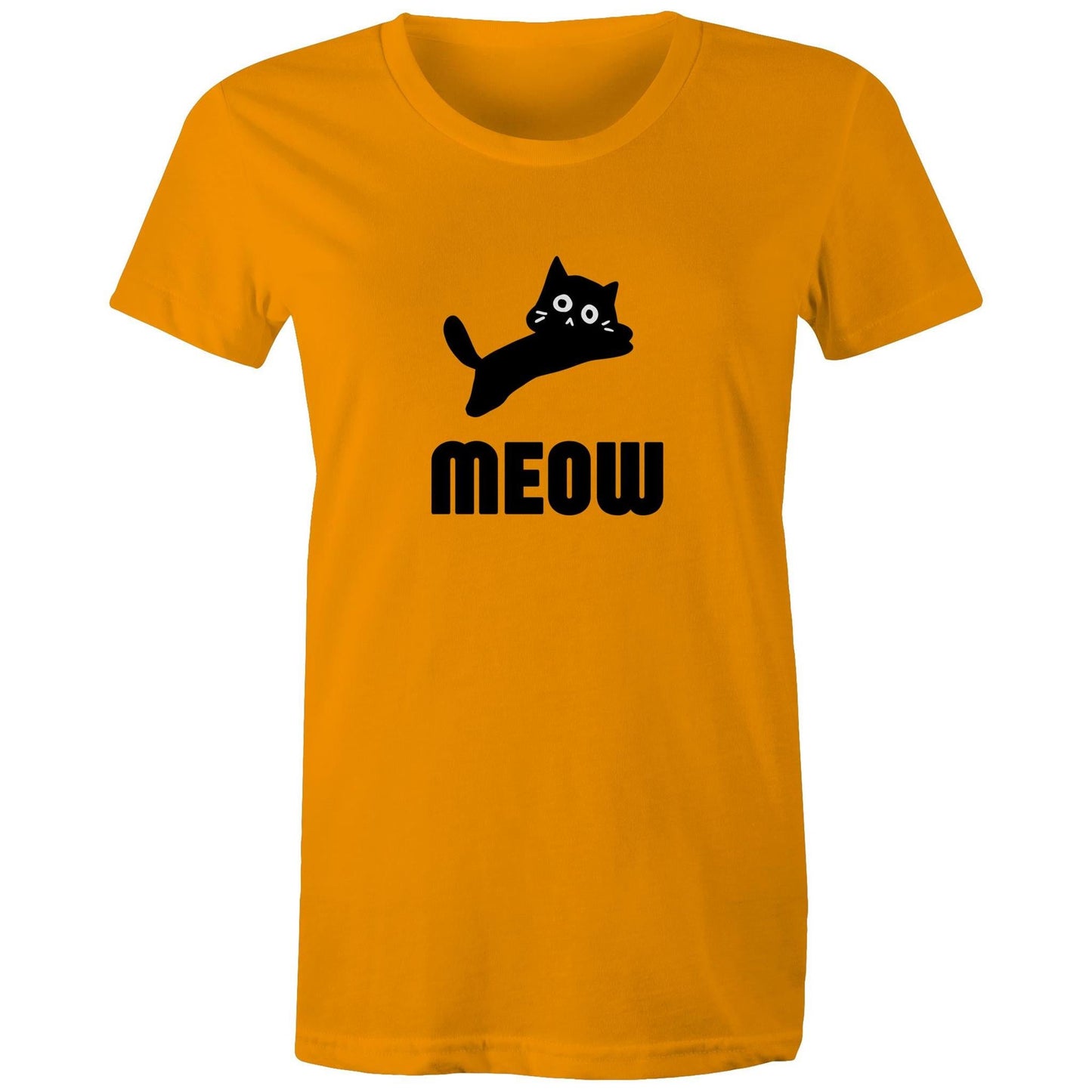 Women's Maple Tee Meow Print 