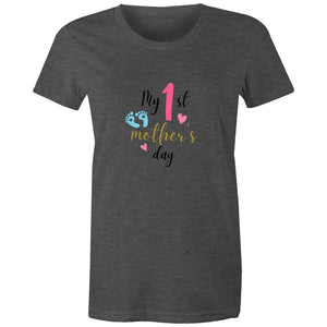 Women's Maple Tee My 1st Mother's Day 