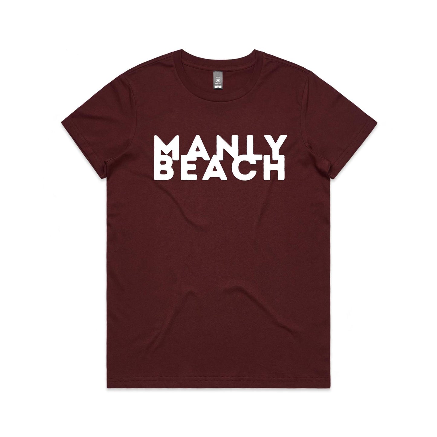Lost Manly custom logo Manly Beach edition AS Colour Women's Maple Tee - Lost Manly Shop