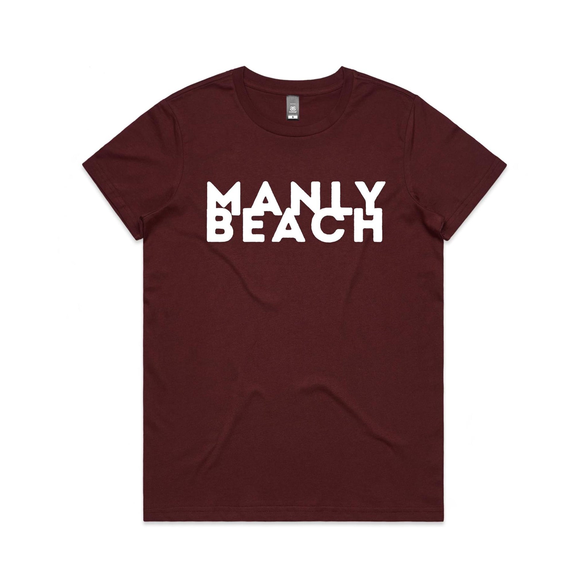 Lost Manly custom logo Manly Beach edition AS Colour Women's Maple Tee - Lost Manly Shop