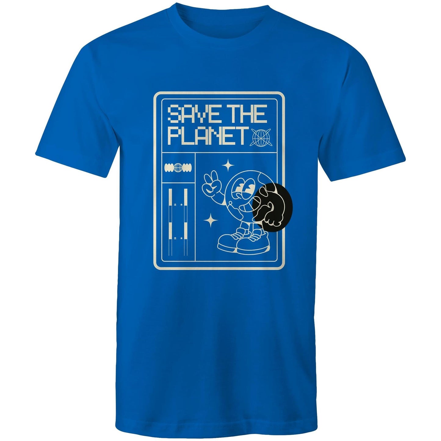 Mens T-Shirt Save the Planet custom logo 