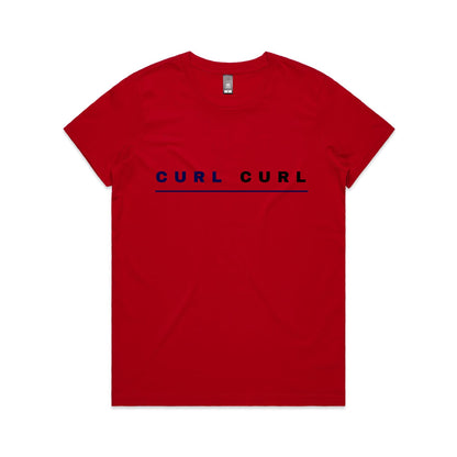 Lost Manly custom logo Curl Curl edition AS Colour Women's Maple Tee - Lost Manly Shop