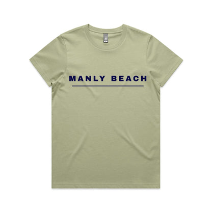 Lost Manly custom logo Manly Beach edition AS Colour Women's Maple Tee - Lost Manly Shop