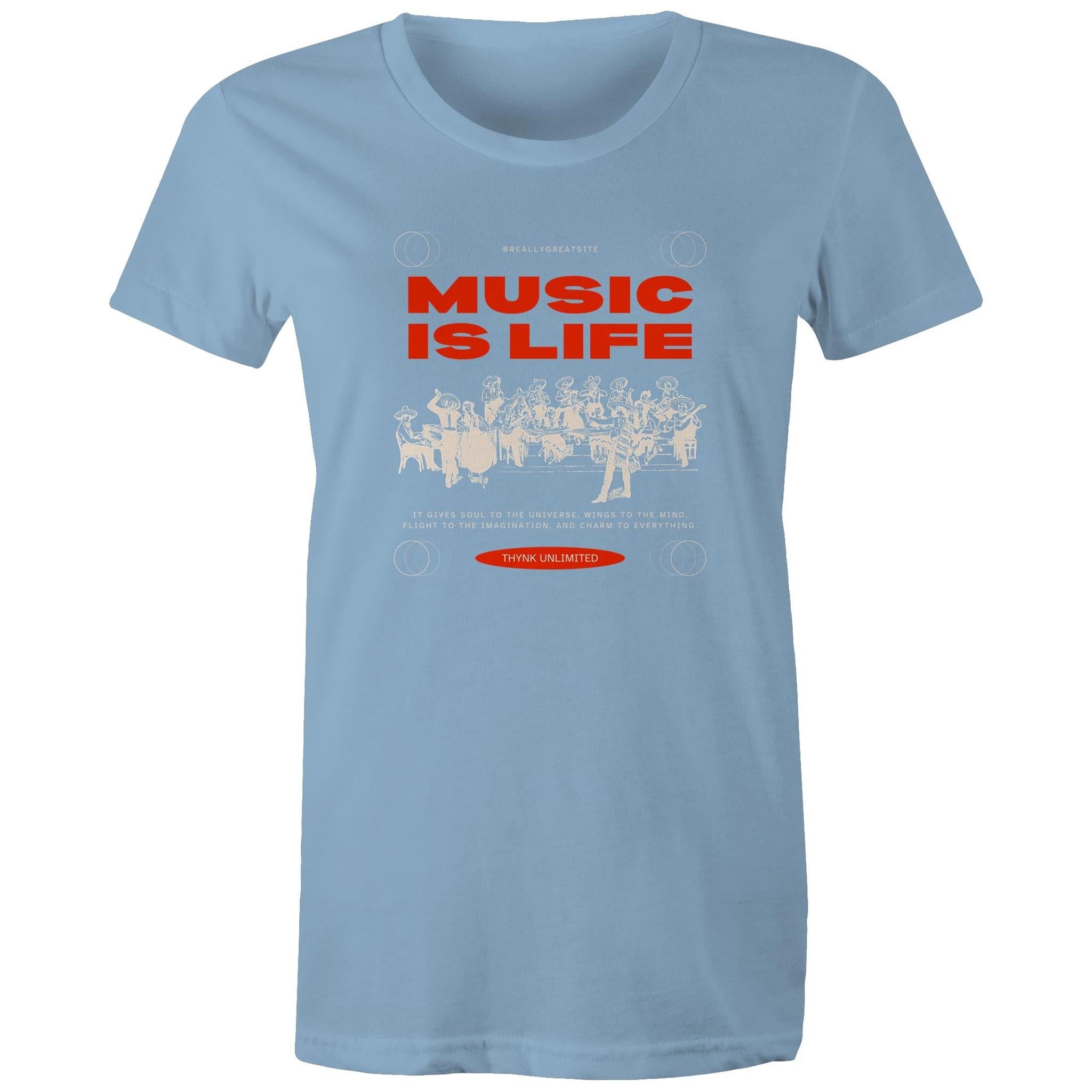 Women's Maple Tee Music is my Life 