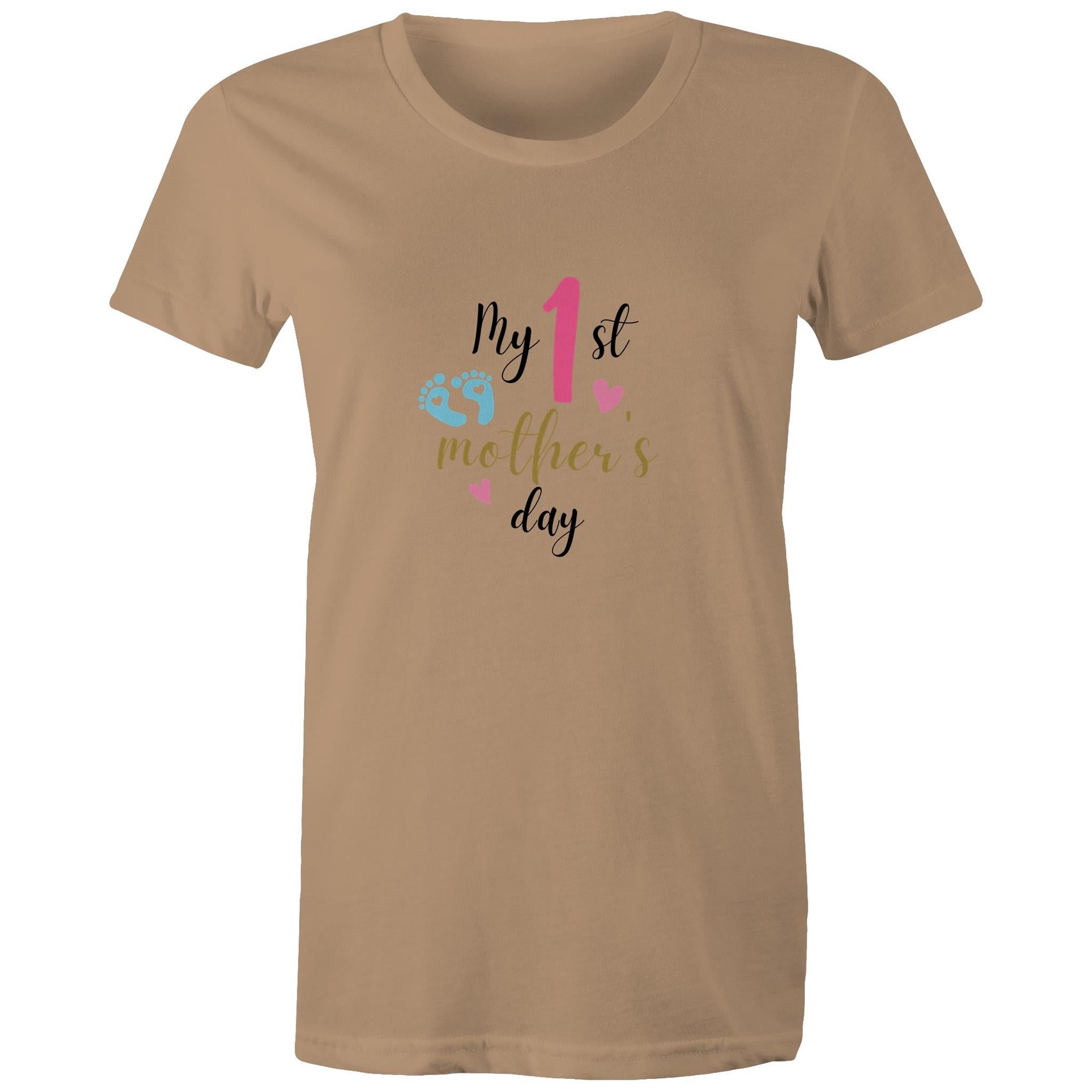 Women's Maple Tee My 1st Mother's Day 