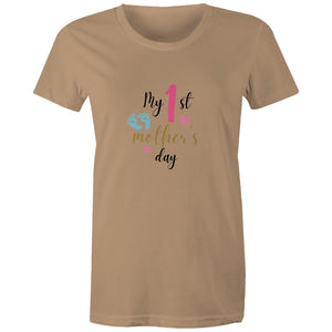 Women's Maple Tee My 1st Mother's Day 