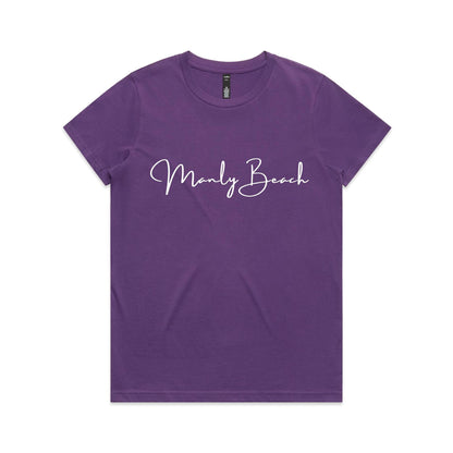 Lost Manly custom logo Manly Beach edition AS Colour Women's Maple Tee - Lost Manly Shop