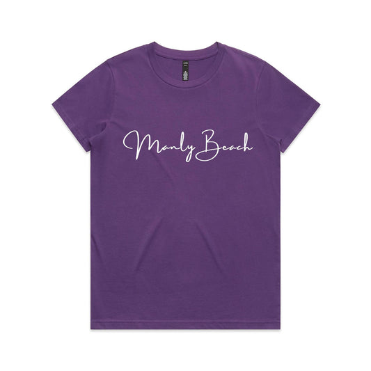 Lost Manly custom logo Manly Beach edition AS Colour Women's Maple Tee - Lost Manly Shop