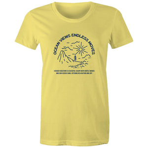 Women's Maple Tee Ocean Views Print 
