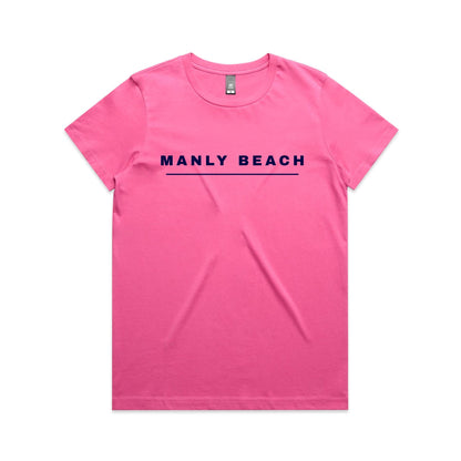 Lost Manly custom logo Manly Beach edition AS Colour Women's Maple Tee - Lost Manly Shop